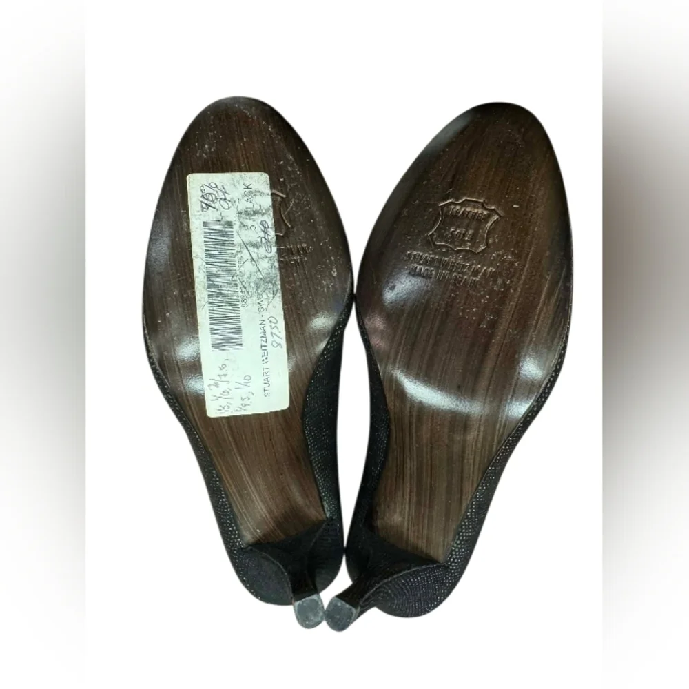 Stuart Weitzman NWT Black Textured High Heels Size 5M - Picture 6 of 9